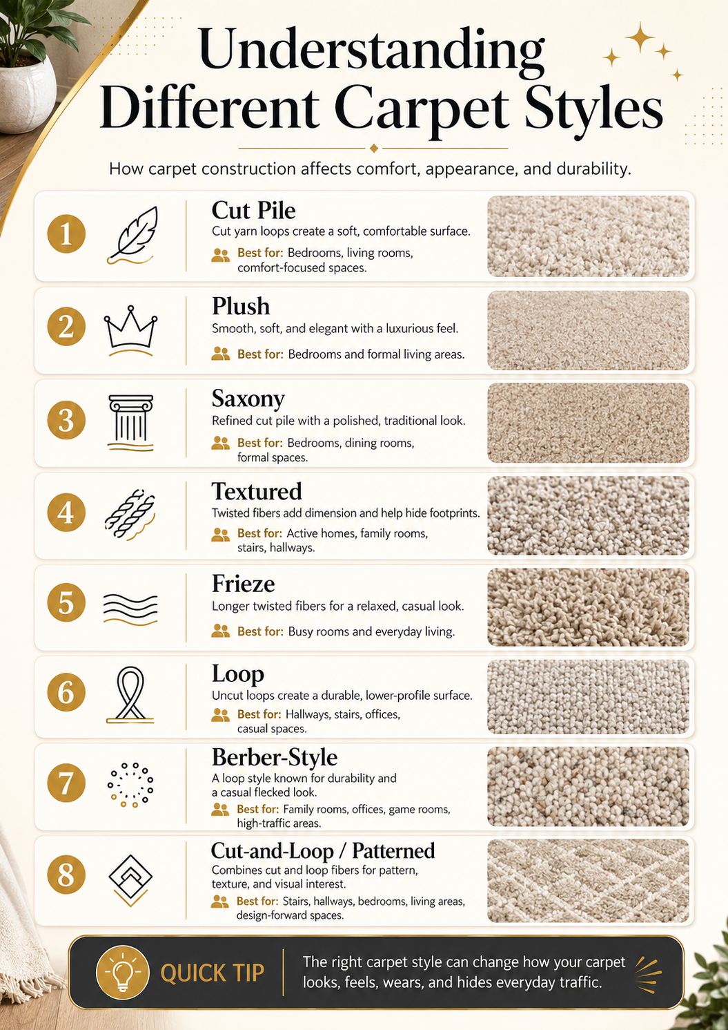 Carpet Infographic - Carpet styles