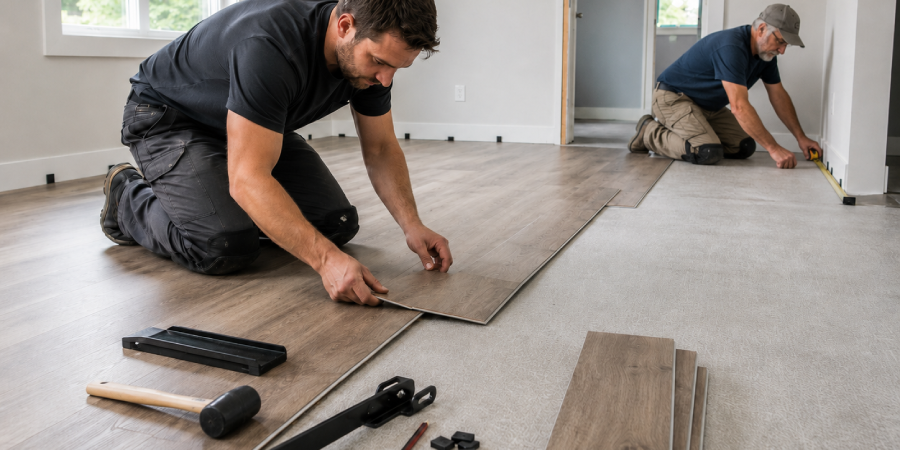 Professional luxury vinyl plank installation in Austin TX - 900x450