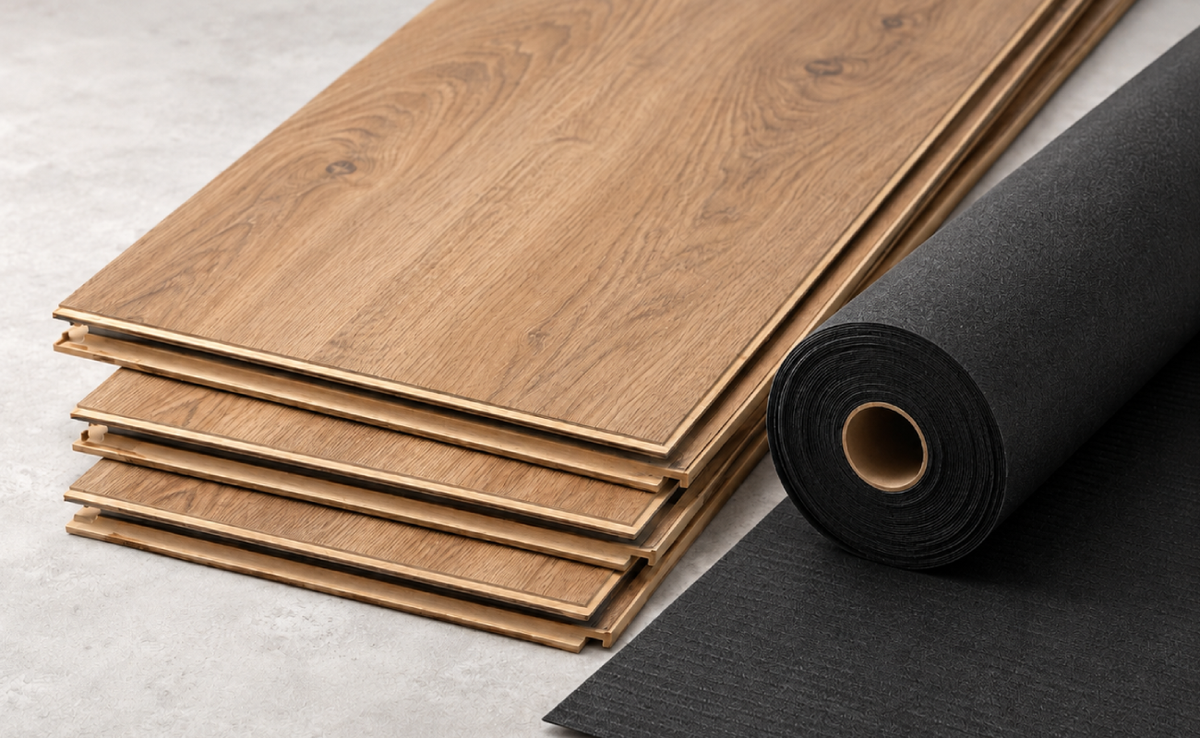 Laminate flooring with underlayment - 1300x800